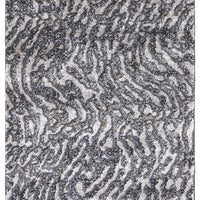 8' Gray Taupe And Ivory Abstract Power Loom Stain Resistant Runner Rug