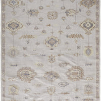 10' X 14' Ivory And Orange Floral Hand Knotted Stain Resistant Area Rug