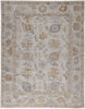 5' X 8' Ivory And Tan Floral Hand Knotted Stain Resistant Area Rug