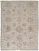 4' X 6' Tan And Brown Floral Hand Knotted Stain Resistant Area Rug