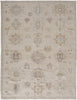 2' X 3' Tan And Brown Floral Hand Knotted Stain Resistant Area Rug