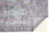 9' X 12' Blue Gray And Orange Floral Area Rug