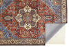 5' X 8' Blue Red And Ivory Floral Area Rug