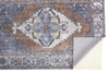 4' X 6' Blue Ivory And Brown Floral Area Rug