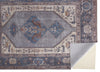 8' X 10' Blue Brown And Ivory Floral Area Rug