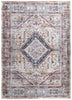 8' X 10' Ivory Red And Pink Abstract Area Rug