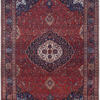 4' X 6' Red Blue And Tan Floral Power Loom Area Rug