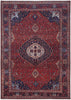 4' X 6' Red Blue And Tan Floral Power Loom Area Rug