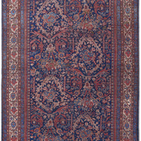 4' X 6' Red Blue And Tan Floral Power Loom Area Rug