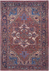 8' X 10' Red Tan And Blue Floral Power Loom Area Rug