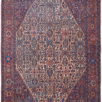 8' X 10' Red Tan And Blue Floral Power Loom Area Rug