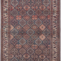 4' X 6' Brown Red And Ivory Floral Power Loom Area Rug