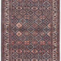 8' Brown Red And Ivory Floral Power Loom Runner Rug