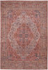 4' X 6' Red Tan And Pink Floral Power Loom Area Rug