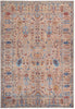 4' X 6' Tan Pink And Blue Floral Power Loom Area Rug