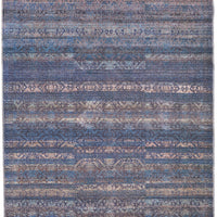 8' X 10' Blue Purple And Brown Floral Power Loom Area Rug