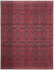 9' X 12' Red And Black Floral Power Loom Area Rug