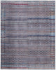 8' X 10' Tan Blue And Pink Striped Power Loom Area Rug