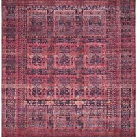 5' X 8' Red And Gray Geometric Power Loom Area Rug