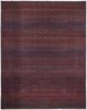 4' X 6' Red And Gray Striped Power Loom Area Rug