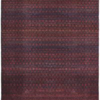 4' X 6' Red And Gray Striped Power Loom Area Rug