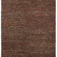 4' X 6' Brown Orange And Red Wool Hand Woven Distressed Stain Resistant Area Rug