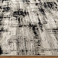 2' X 3' Black White And Gray Stain Resistant Area Rug