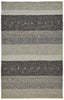 4' X 6' Gray Taupe And Tan Wool Striped Hand Woven Stain Resistant Area Rug