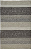 5' X 8' Gray Taupe And Tan Wool Striped Hand Woven Stain Resistant Area Rug