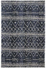 4' X 6' Blue And Ivory Striped Stain Resistant Area Rug