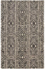 4' X 6' Gray Black And Ivory Striped Stain Resistant Area Rug