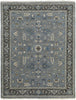 2' X 3' Blue Gray And Taupe Wool Floral Hand Knotted Stain Resistant Area Rug