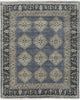 2' X 3' Blue Gray And Taupe Wool Floral Hand Knotted Stain Resistant Area Rug