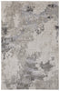 2' X 3' Ivory And Gray Abstract Stain Resistant Area Rug