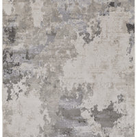 2' X 3' Ivory And Gray Abstract Stain Resistant Area Rug