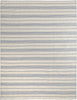 2' X 3' Blue Ivory And Tan Striped Dhurrie Hand Woven Stain Resistant Area Rug