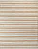 2' X 3' Ivory Taupe And Brown Striped Dhurrie Hand Woven Stain Resistant Area Rug