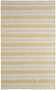 2' X 3' Yellow And Ivory Striped Dhurrie Hand Woven Stain Resistant Area Rug