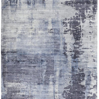 2' X 3' Blue Gray And Ivory Abstract Hand Woven Area Rug