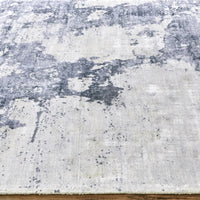 2' X 3' Blue Gray And Ivory Abstract Hand Woven Area Rug