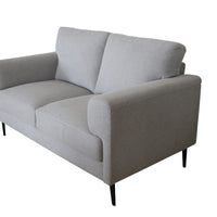 61" Light Gray 100% Linen And Black Standard Love Seat