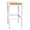 29" Natural And Antiqued White  Backless Bar Height Chair With Footrest