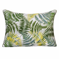 14" X 20" Forest Green And Yellow Polyester Floral Zippered Pillow