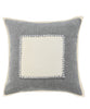 20" X 20" Gray And Cream 100% Cotton Zippered Pillow