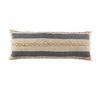 14" X 36" Denim Tan And Taupe Jute Coastal Zippered Pillow