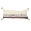 14" X 36" Purple And Off-White 100% Cotton Zippered Pillow