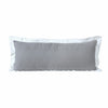 14" X 36" Gray And White 100% Cotton Geometric Zippered Pillow