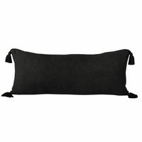 14" X 36" Jet Black 100% Cotton Zippered Pillow