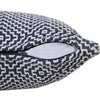 14" X 36" Blue And White 100% Cotton Geometric Zippered Pillow