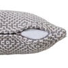 14" X 36" Gray And White 100% Cotton Geometric Zippered Pillow